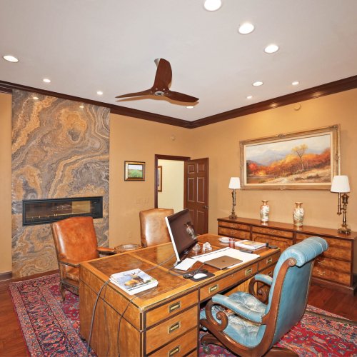 Executive Office with fireplace.