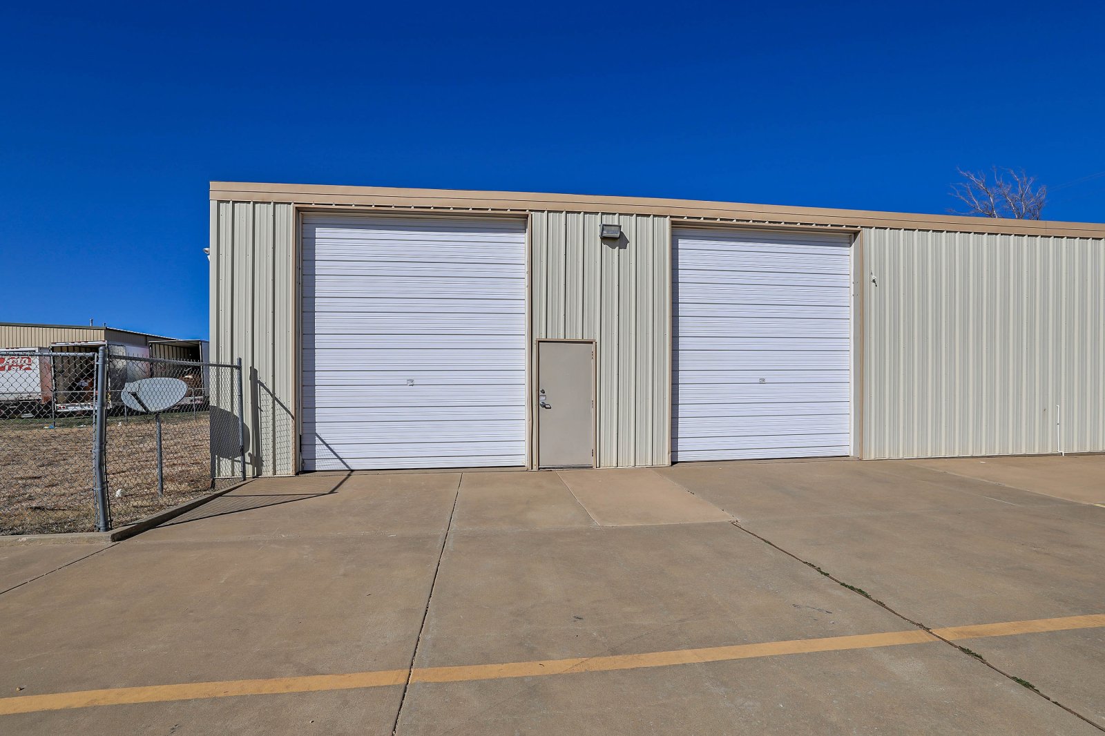 2 large industrial doors and bays.